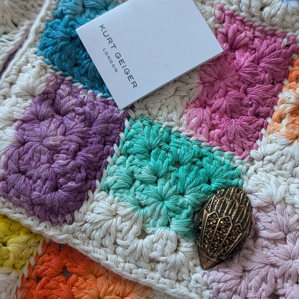 Kurt Geiger Multicolor Crochet Patchwork Crossbod… - image 2